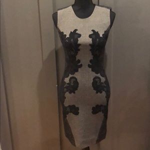 DVF sheath with slimming lace pattern